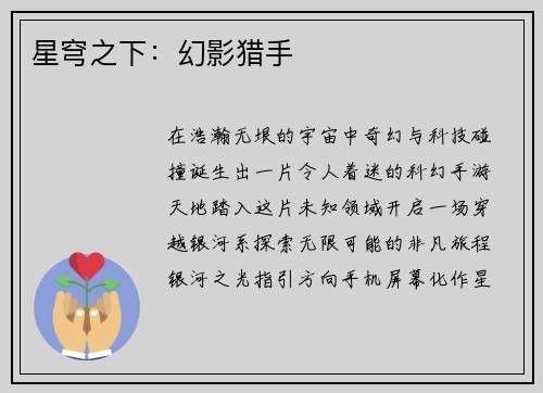星穹之下：幻影猎手